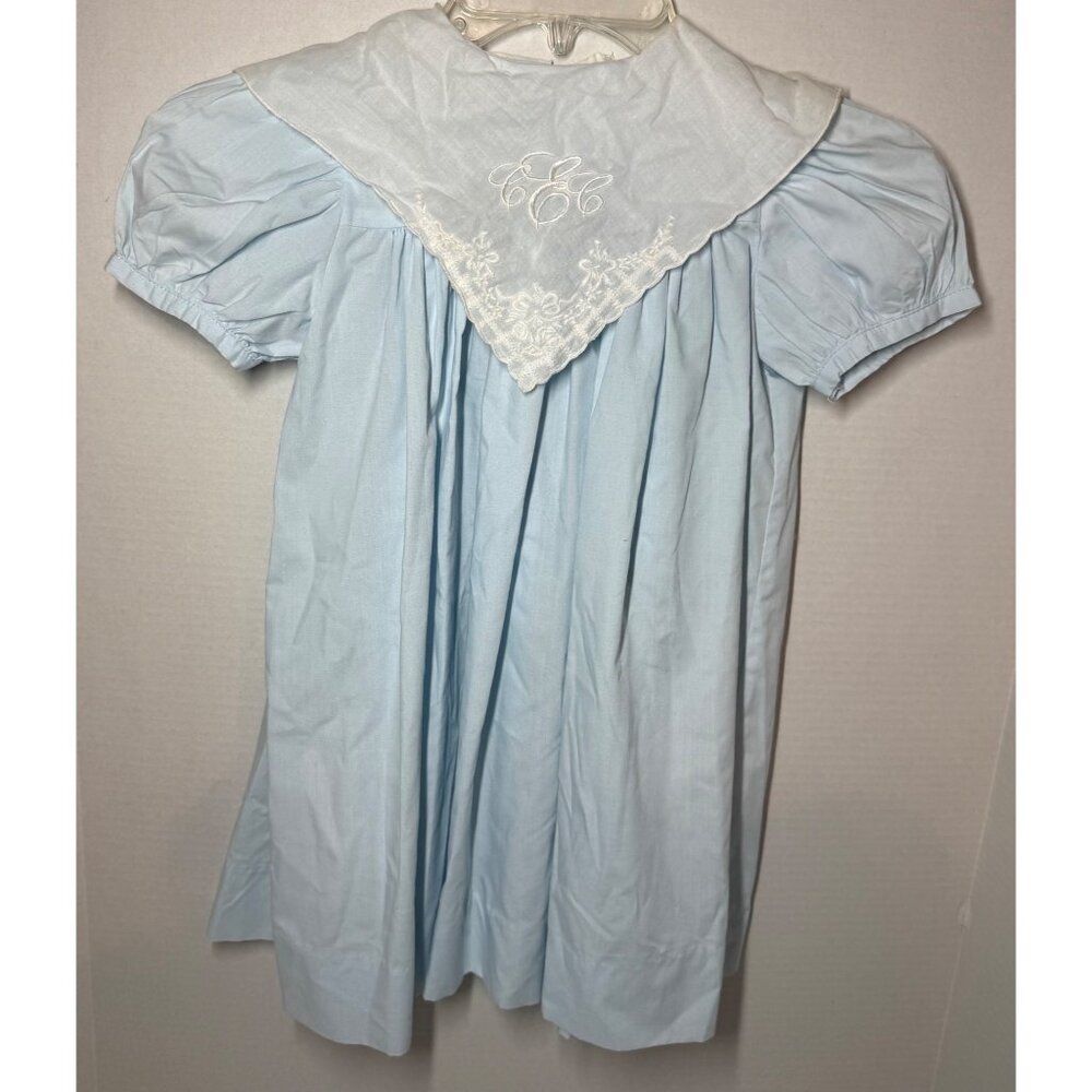 Vintage Chabre USA heirloom classic blue dress collar monogram cEc portrait